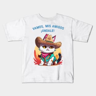 vamos andale. mexican cat Kids T-Shirt